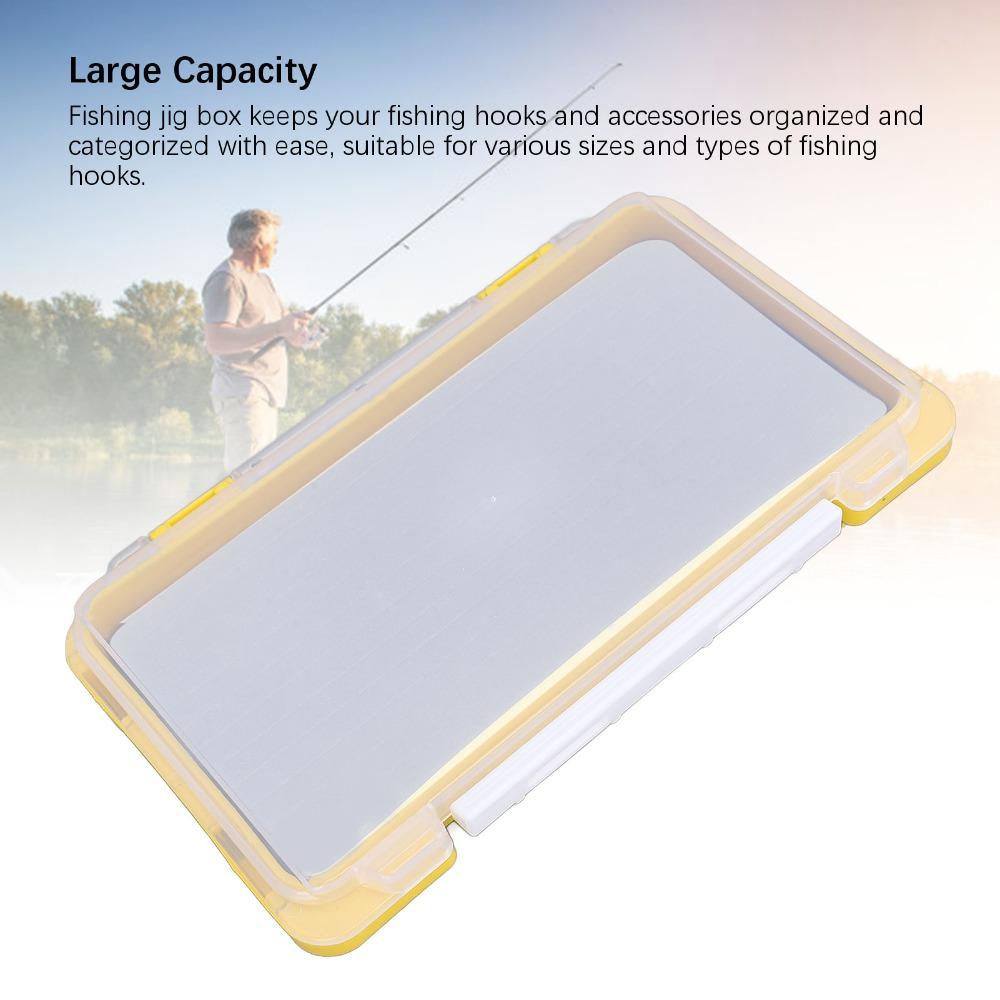 Kunststoff-Jig-Box Gelb Wasserdichte Angelköder-Box 17,3×9,75×2cm Schaumstoffeinlage Angel-Organizer-Box Köderfischen