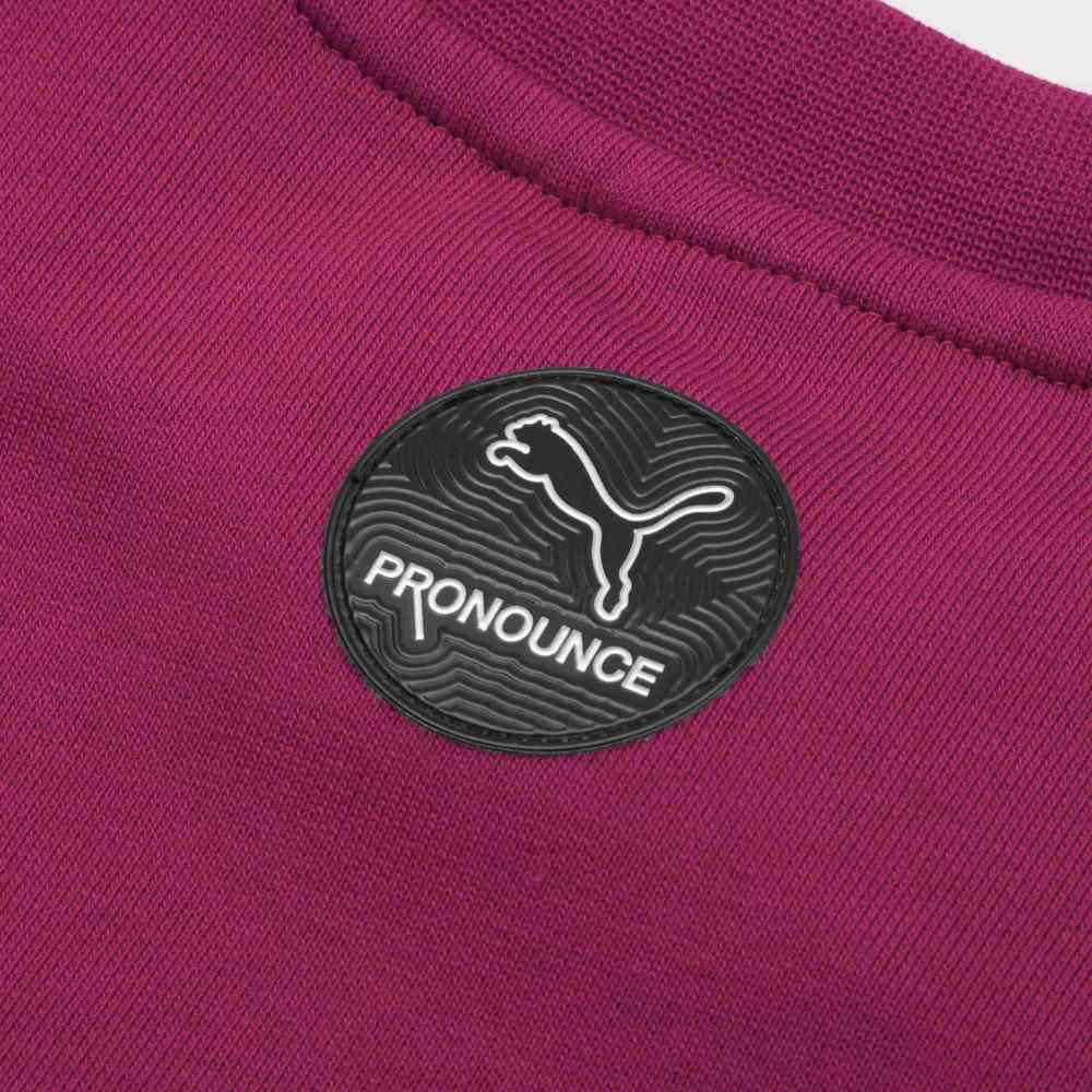 Puma Pronounce Collaboration Crew Neck Sweater With Fun Stripes Unisex Tops Magenta 534033-75