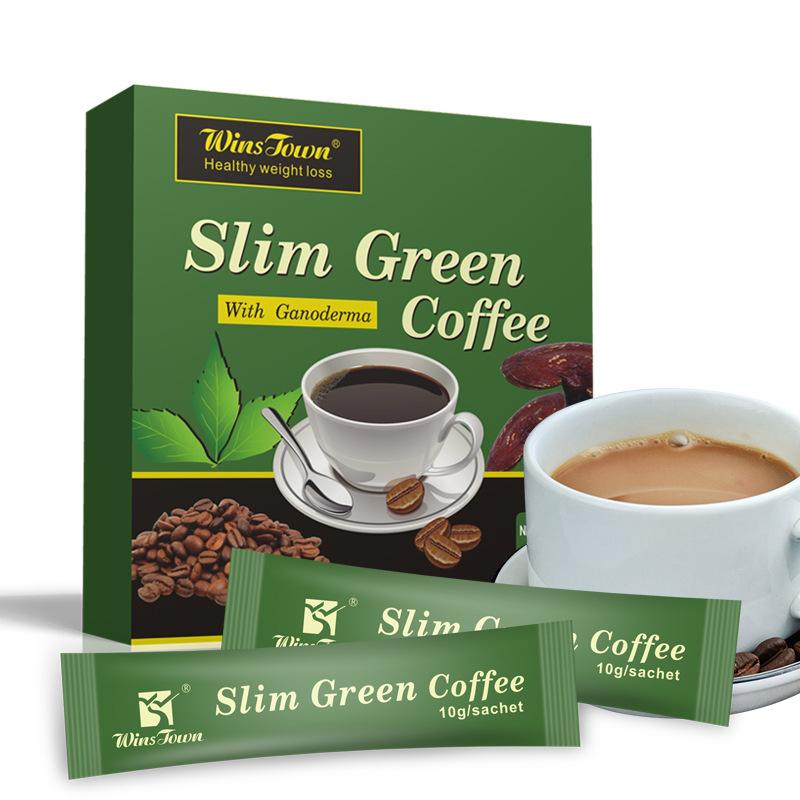 Lingzhi Coffee Slim Green Coffee Meal Replacement Instant Green Coffee Healthy Weight Loss Antioxidant Portable Pack