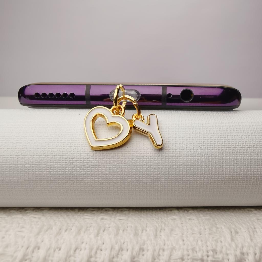 Love Letter A-M Phone Dust Plug, 26 Uppercase Letters Phone Charms, Phone Accessories, DIY Phone Decoration