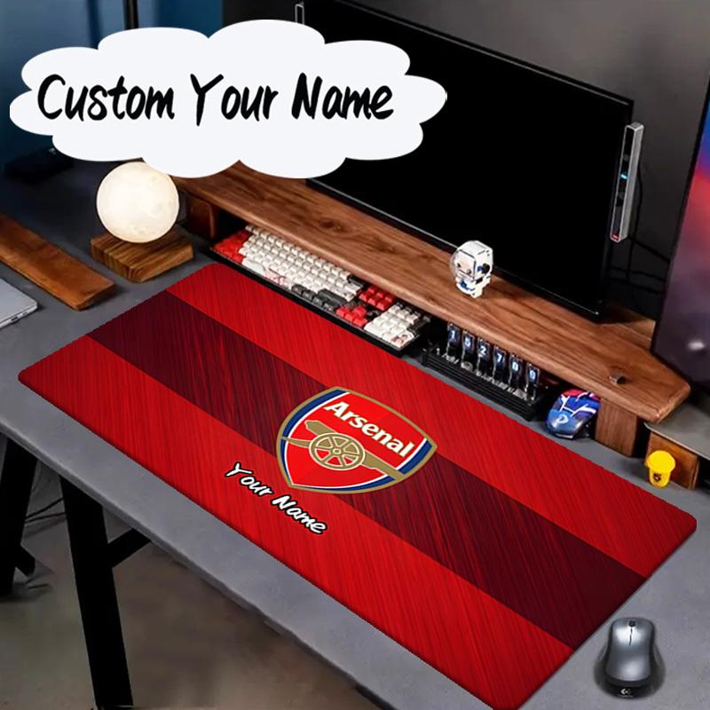 Benutzerdefinierter Name Mauspade Arsenal Fußball Club Wappen Mauspade, Gaming Mauspade, Tastaturpad, Schreibtischdekoration für Computer Notebook Fan Geburtstagsgeschenk