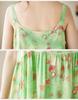 2026 Summer Cotton Linen Patchwork Long Dress with Sling and Large Hem Skirt