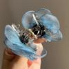 Cloth Simulation Flower Hair Claw Mesh Flower Claw Clip Fashion Camellia Shark Clip  Wedding