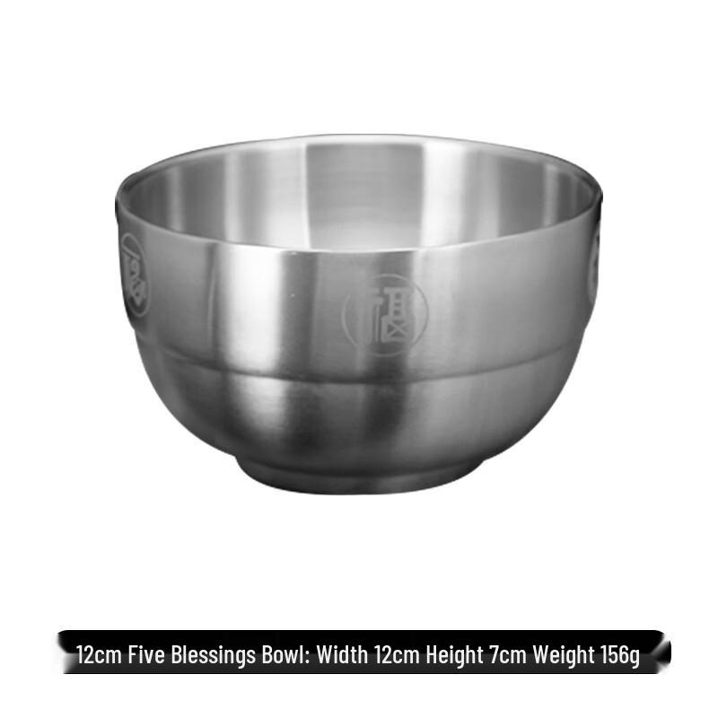 ZISIZ Stainless Steel Double-Layer Soup Bowl Set