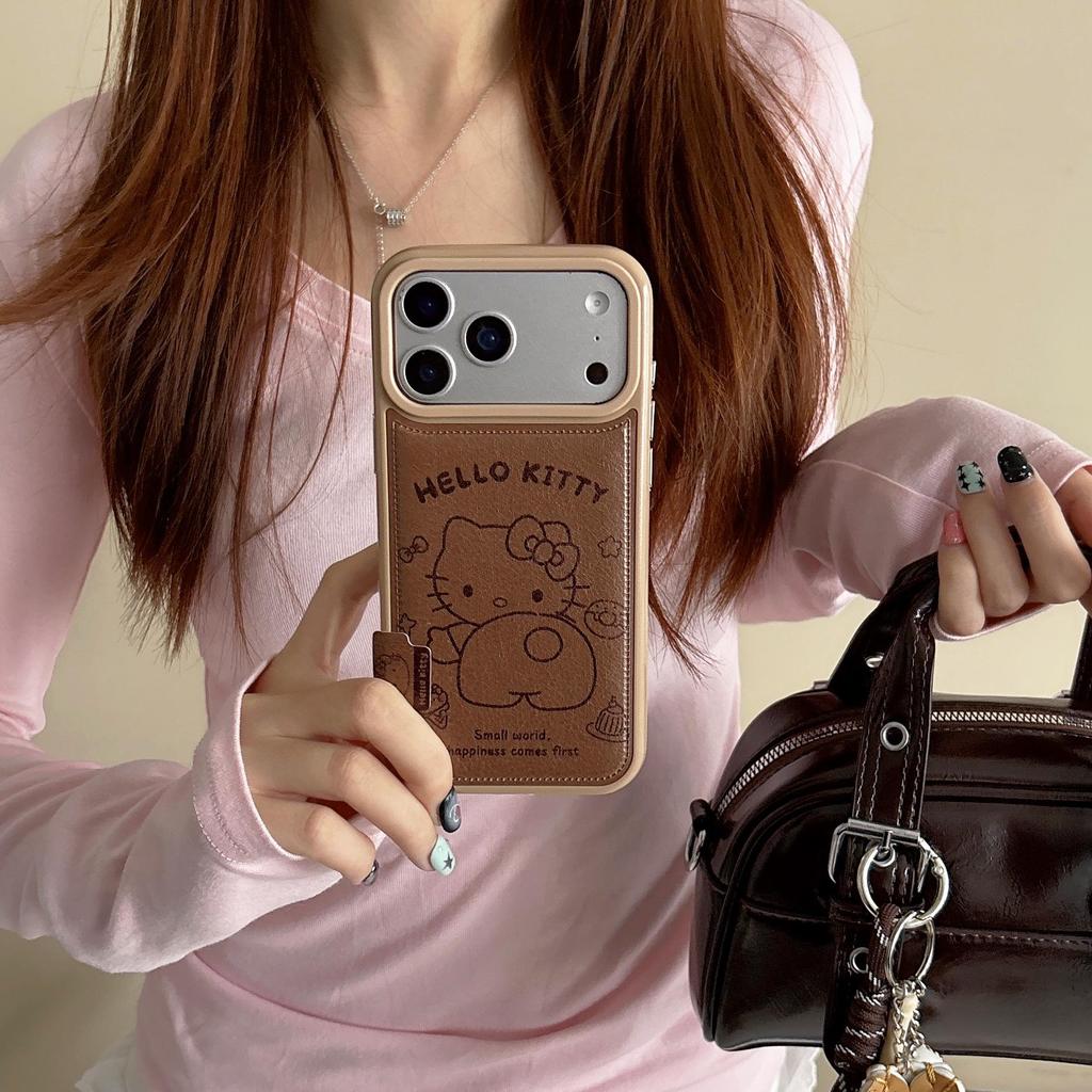 Hello Kitty Japan & South Korea Brown Line Dessert iPhone Case for iPhone 17/16 Pro Max/15/14 - Women's Edition