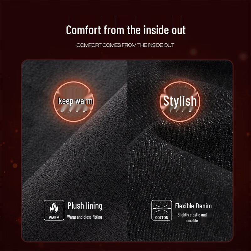 Men's Fleece-Lined Heavyweight Straight-Leg Jeans