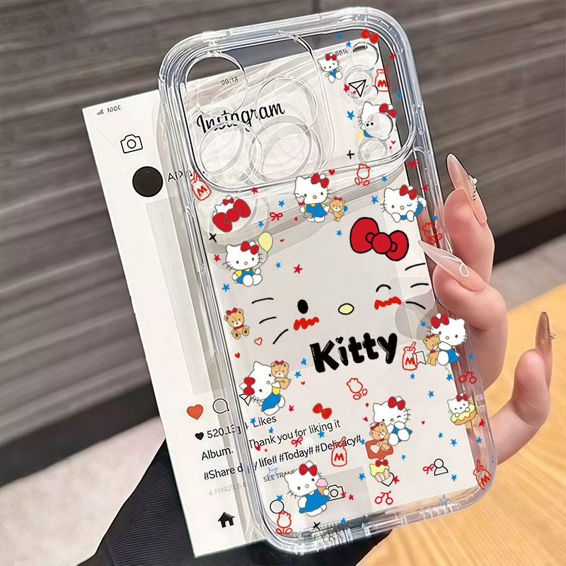 Hello Kitty Chain Transparent Case For Xiaomi Redmi Note 15 Pro 15C 5G 14C Note 14 13 12 Pro Plus 13C 12C A5 5G 4G INS Casing