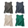 Damen Oberteile Rundhals Ärmellos Lockerer Schnitt Pullover Oberteile Sommer Frühling Lässig Basic Layering T-Shirt Tägliches Tragen