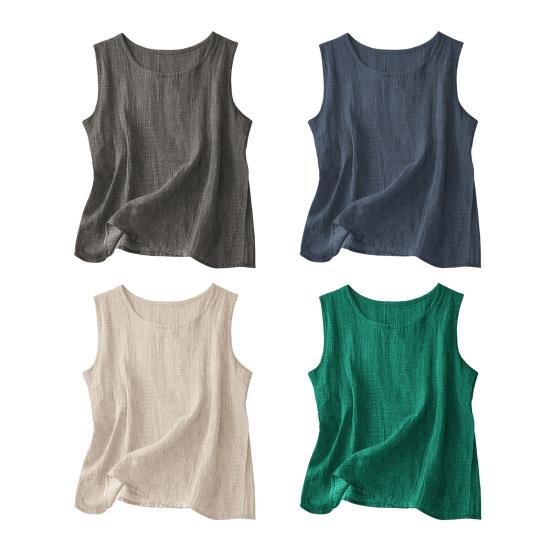 Damen Oberteile Rundhals Ärmellos Lockerer Schnitt Pullover Oberteile Sommer Frühling Lässig Basic Layering T-Shirt Tägliches Tragen