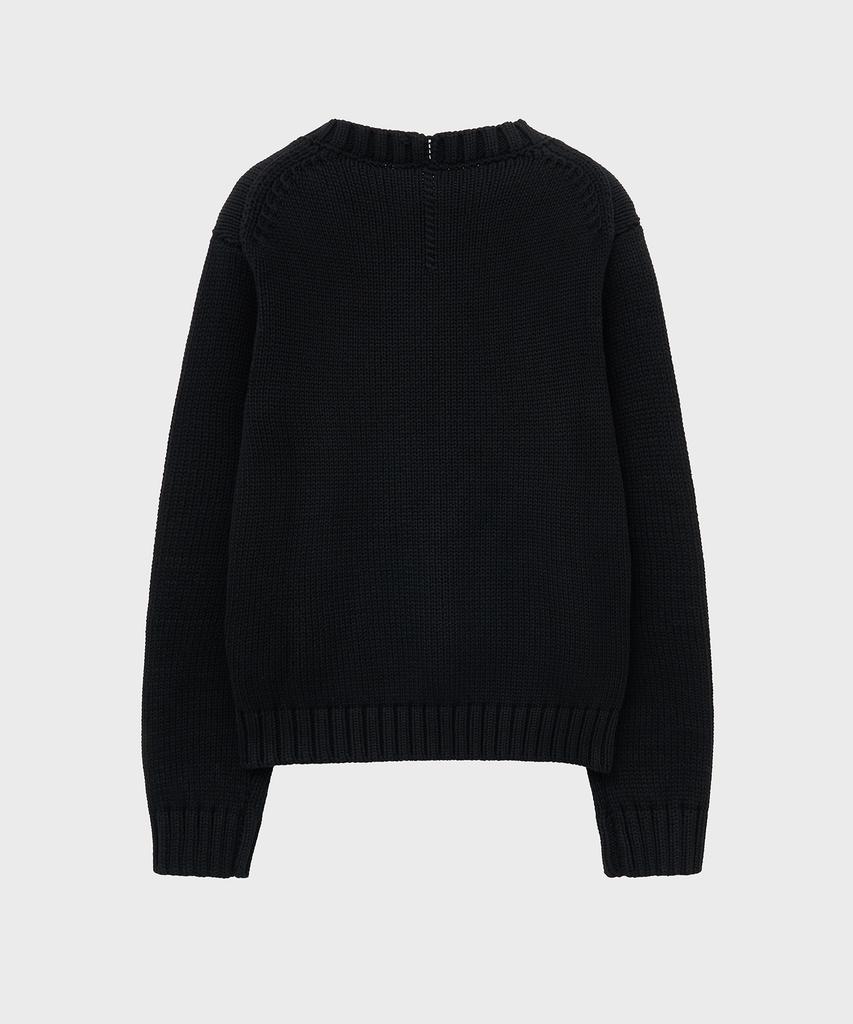 NOIRER Low Gauge Heavy Crop Knit (Black)