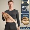 Camel Wool Fleece-Lined Underwear Set: Thick, Warm Base Layer for Women - Ideal for Autumn and Winter.