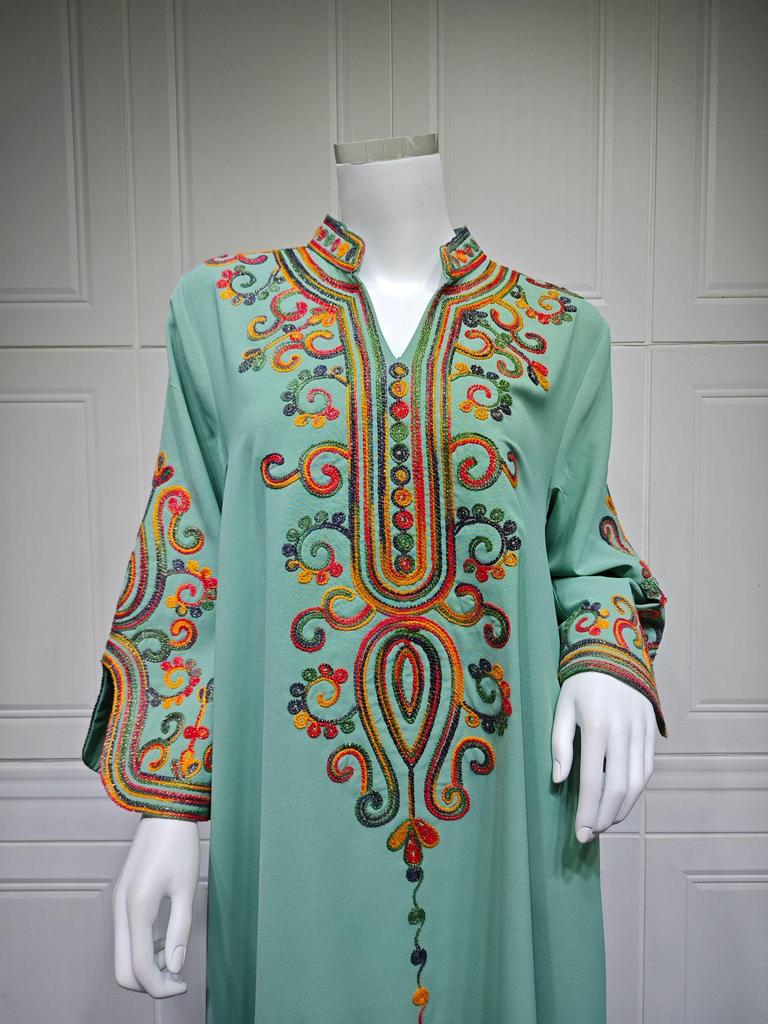 AB417 Autumn/Winter 2024 Women's Embroidered Muslim Robe for Middle East Market