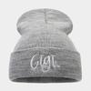 Autumn and winter men's and women's wool hats New casual versatile Gigi embroidered knitted hats Outdoor warm windproof cold hats