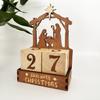 Wooden Nativity Advent Calendar Countdown Blocks Days Until Christmas Winter Holiday Decorations for Home Tabletop Office