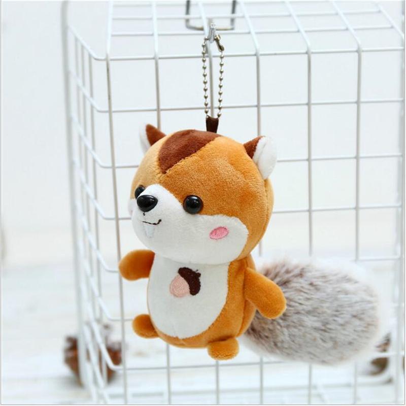 11CM Little Squirrel  Plush Toys Pendant Version of Squirrel Stuffed Soft Toy Bag Ornaments