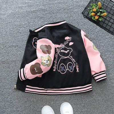 Frühling Herbst Neue Jungen Mädchen Jacke Cartoon Bär Buchstaben Print Baseball Uniform für 4-12 Jahre Kinder Sport Oberbekleidung