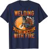 Funny Welder Shirts Welding It's Like Sewing With Fire T-Shirt Print T Shirt Prevalent Tops & Tees Cotton Leisure