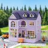 CUTEROOM Wooden Dollhouse Kit, DIY Miniature House, Easy To Assemble, Handmade Kit for Kids with LED Lights (D032)