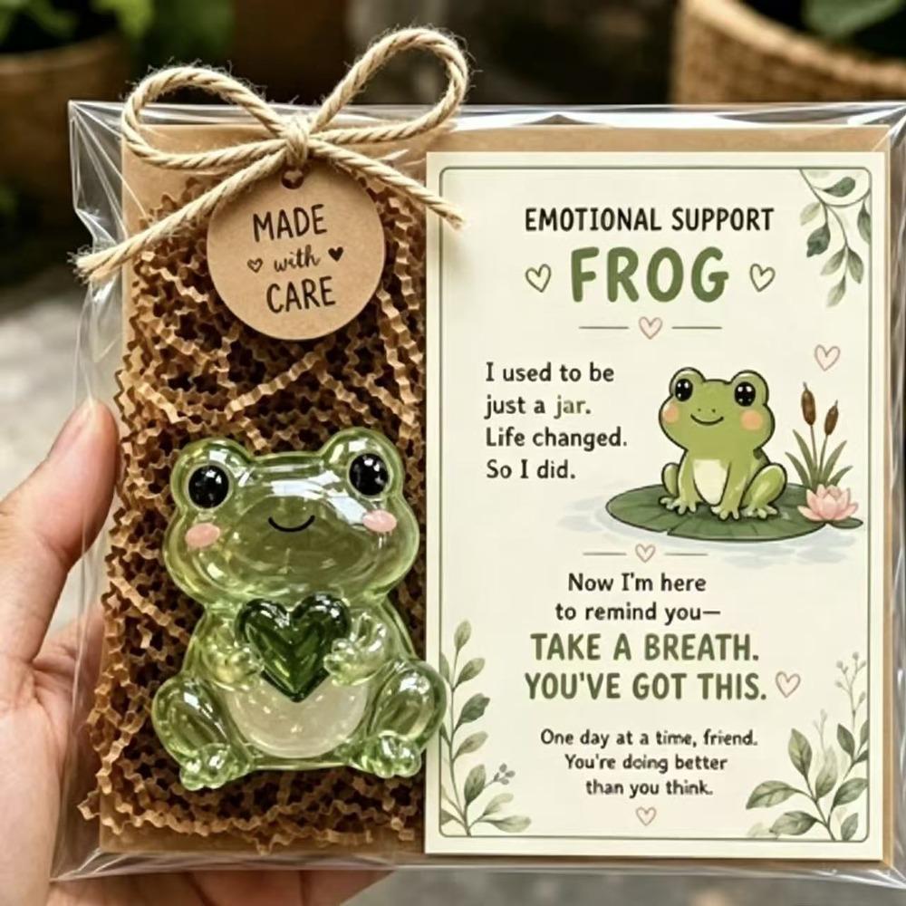 Cute Emotional Support Animal Gift Set Resin Encouragement Card Gift Kit Nightstand