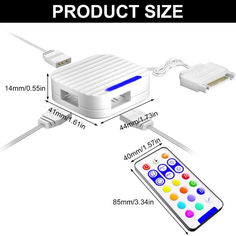Satas To 5V 3Pin ARGB Controller Magnetic Base MultiProtection Design for PC Argb Lighting Optimization for Workstations