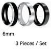 Anelli Neri Anello Classico in Acciaio Inossidabile Fedi Nuziali di Fidanzamento Per Uomo Donna Coppia Colore Nero Argento Gioielli di Moda 8/6mm