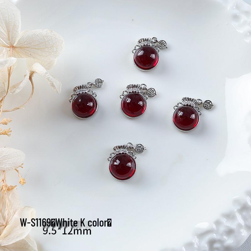 Nový rok nail art: Luxusní přívěsek Fortune Bag ze zirkonu a zlatem vykládané nositelné doplňky na nehty s kamínky