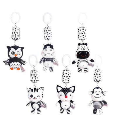 Happymonkey Black & White Crib Mobile Wind Chime Baby Toy - Early Education Rattle for Ages 0-3, Car and Bed Hanging Accessory