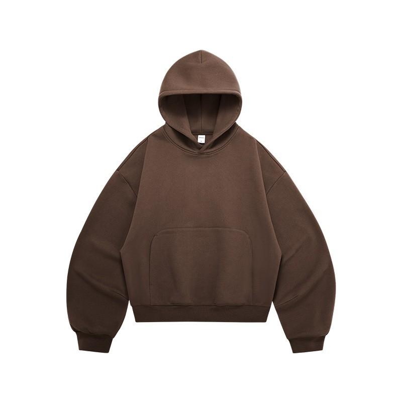Mens Hooded Sweatshirt 2026 Winter Fleece Pullover Casual Loose Fit