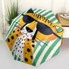 1pc Cool Cheetah Stylish Leopard Automatic Folding Umbrella, 8-Rib Durable Iron Frame, Compact Travel Umbrella for Women & Men 098