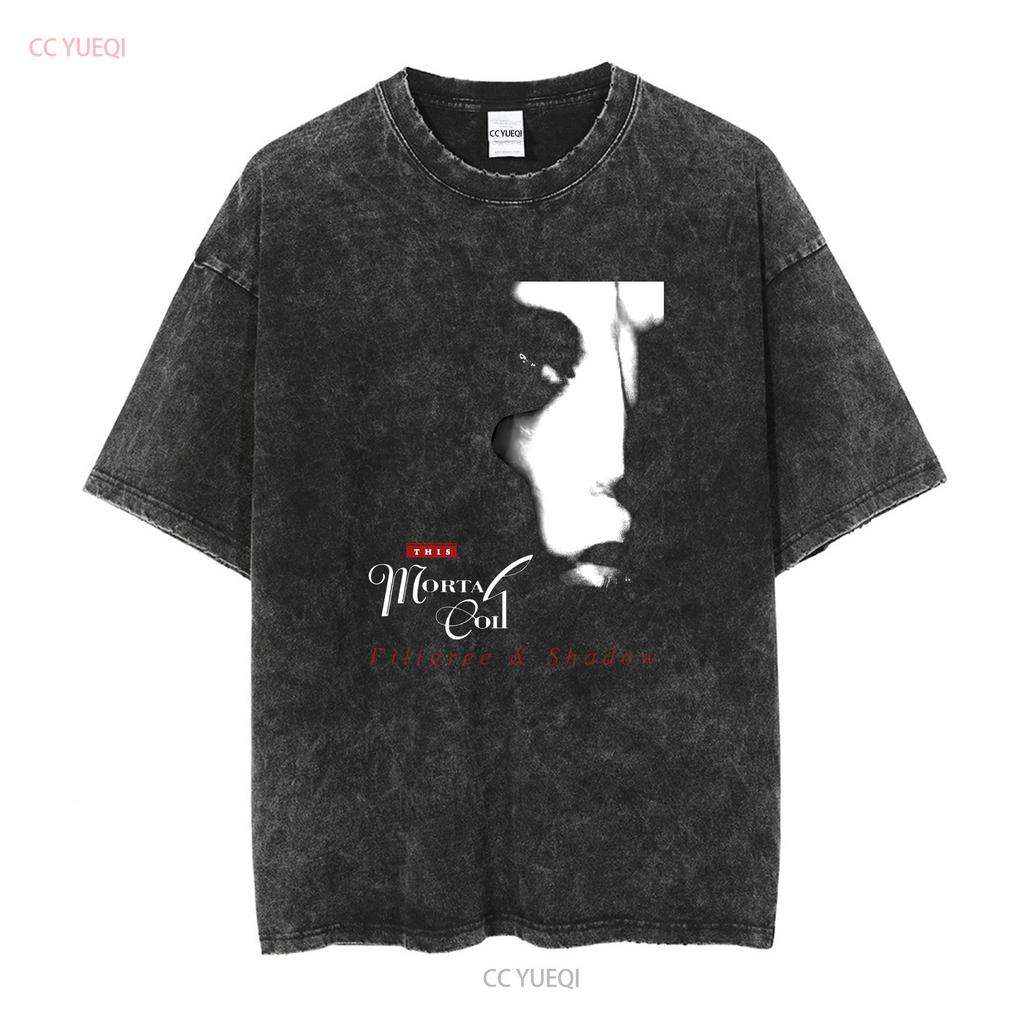 THIS MORTAL COIL FILIGREE SHADOW NEW BLACK T SHIRT Long or Short Sleeves Vintage Washed Casual Homme Soft Fashion Streetwear