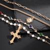 European and American Cross Necklace Men's High Sense Hip-hop Fashion Sun Pendant Crystal Collarbone Chain Jewelry