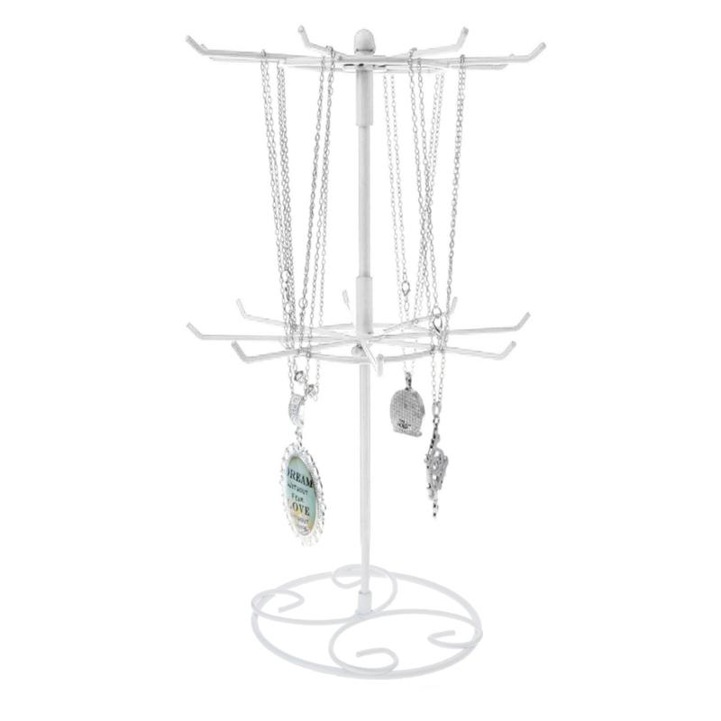 Jewelry Display Rack 2 Tier Rotating Necklace Holder Jewelry Tree Stand Jewelry Organizer for Necklaces Bracelet Earring