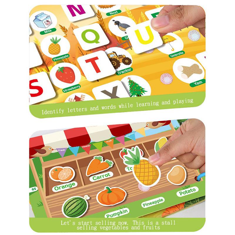 Toddler Busy Book With Velcro, Montessori Busy Book With Sticker, Early Learning Quiet Book For 1-3 Year Olds, Educational Toy