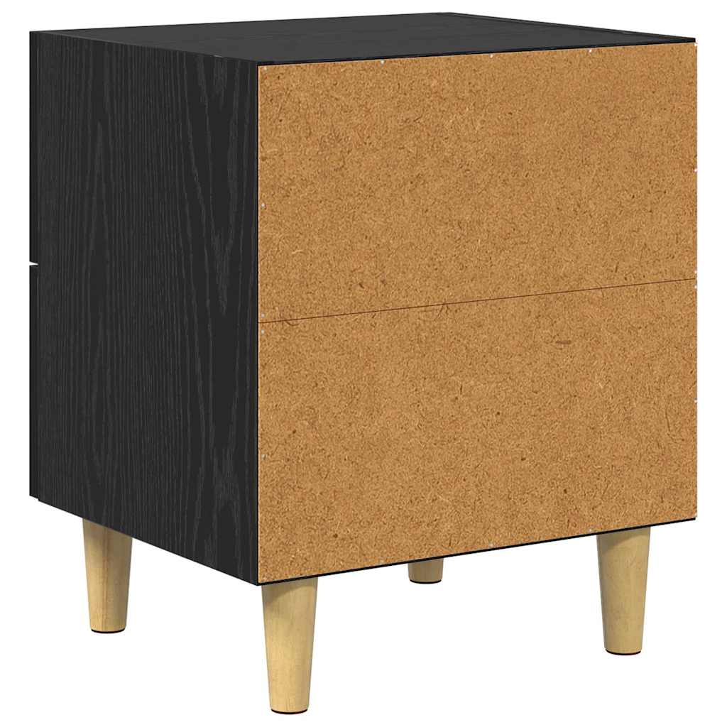 Nightstand Black Oak Effect 40 x 35 x 47.5 cm