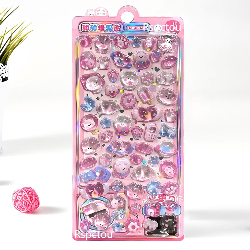Kawaii 3D Puffy Stickers Aesthetic Cartoon Decals Phone Case Scrapbooking Stationery Decoration Sticker Gifts