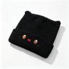 Soft sister cat ear knitted hat autumn and winter warm wool hat cat embroidery cold hat simple versatile hat women's