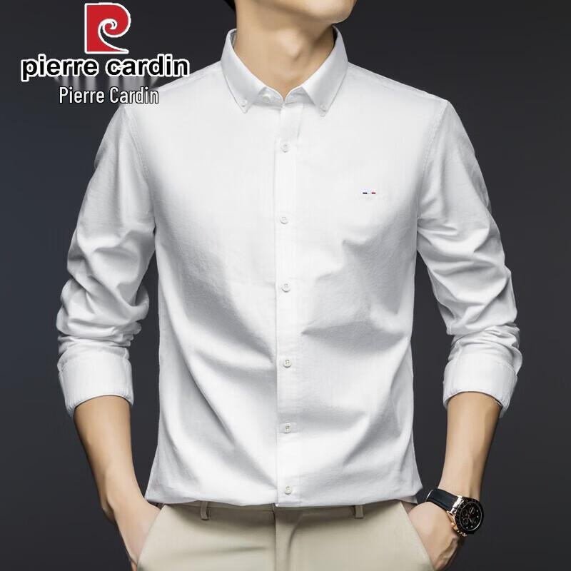 Pierre Cardin Men's Brushed Cotton Wrinkle-Free Long-Sleeve Shirt