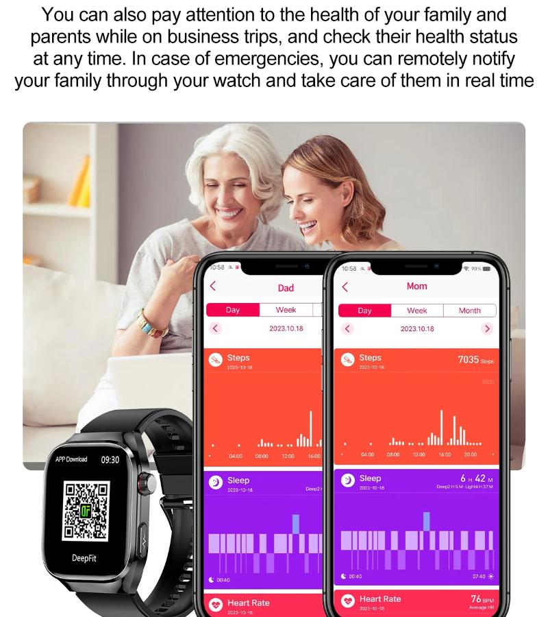 Montre Intelligente ECG+PPG Appel BT Rappel Push Examen Physique Montre de Santé Pression Artérielle Acide Urique Oxygène Sanguin Sport Montre Intelligente