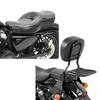 Motorcycle Seat Compatible with Harley Davidson Sportster 04-20 Craftride VM2 Two-seater Rider Passenger + Sissy Bar with Luggage Rack