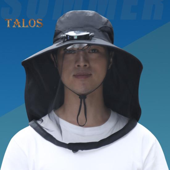 Καπέλο με δίχτυ κουνουπιών και ανεμιστήρα για άνδρες και γυναίκες, φαρδύ γείσο, καπέλο ηλίου με δίχτυ, καλοκαιρινό, δροσερό καπέλο κουβά για υπαίθριο ψάρεμα και πεζοπορία