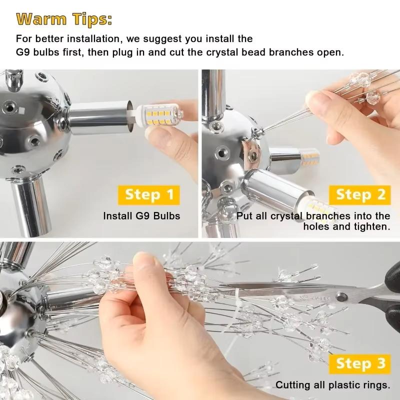 Modern Dandelion LED Chandelier Lighting Pendant Lamp For Living Room Dining Room Bedroom Home Decoration Art Crystal Lamps