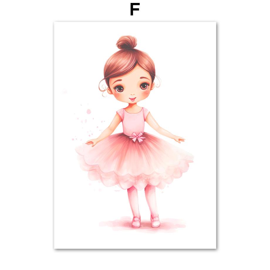 Pink Girl Bowknot Ballet Shoes Name Custom Nursery Wall Art Canvas Painting Posters And Prints Pictures For Baby Kids Room Decor