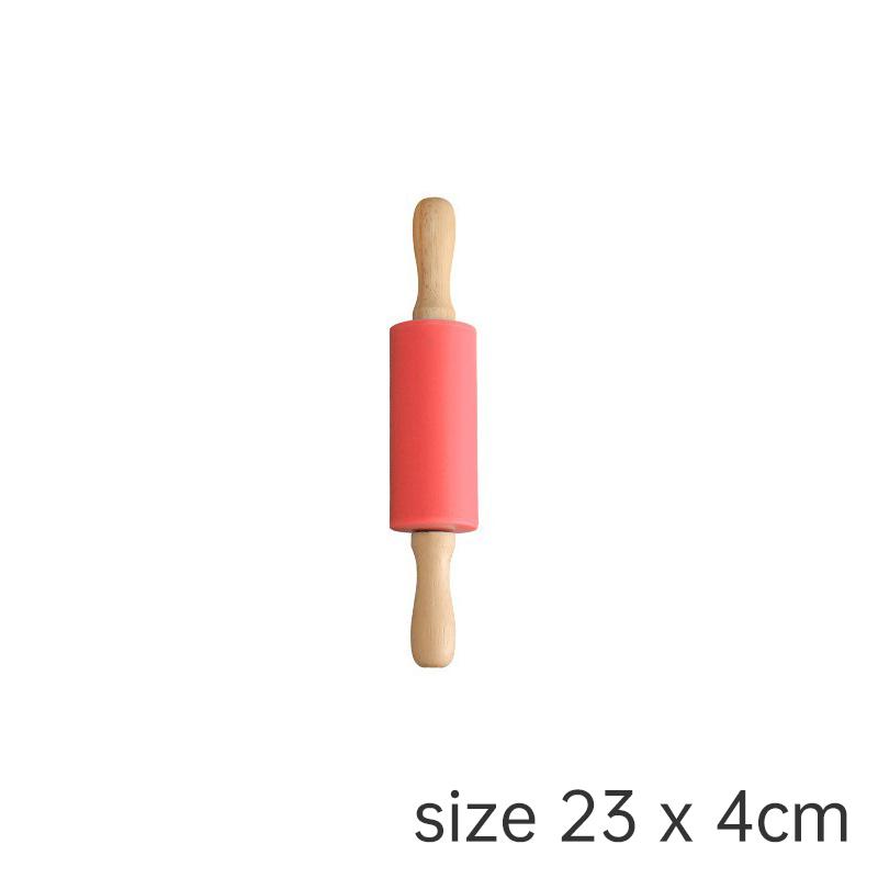 Nieprzywierający silikonowy wałek do ciasta drewniany uchwyt ciasto ciasto wałek do mąki kuchnia gotowanie narzędzie do pieczenia na makaron ciasto na ciasteczka
