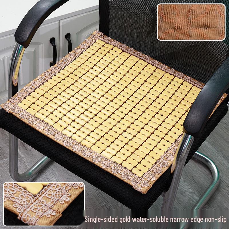 Summer Bamboo Cooling Chair Pad - Breathable, Non-Slip Cushion for Office, Dining, Car, and Students