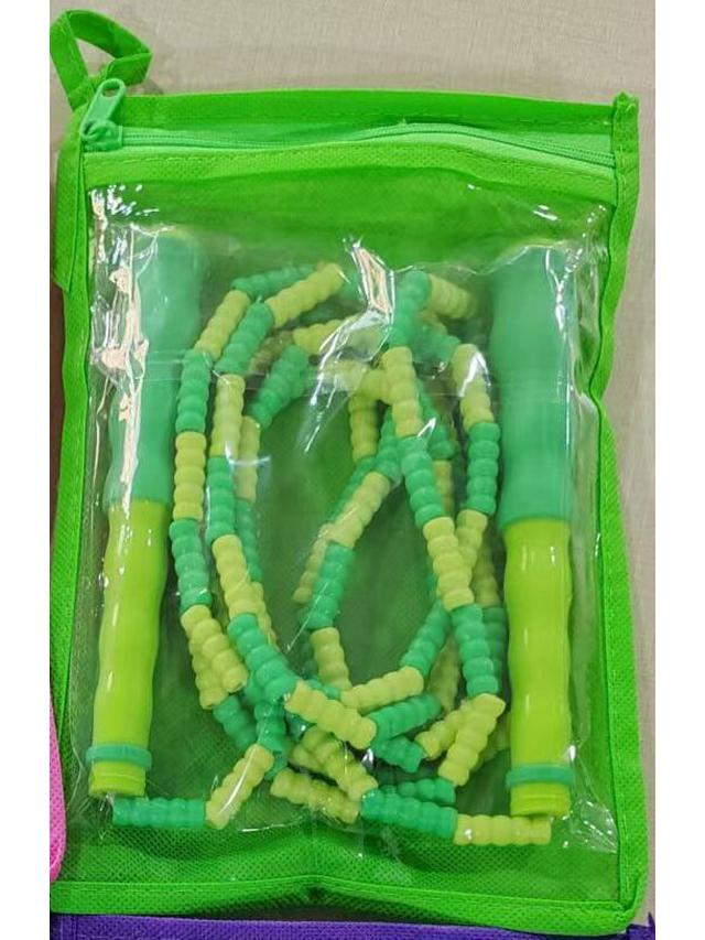 Kids' Adjustable Knotless Bamboo Bead Jump Rope for Beginners