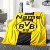 Custom Name Borussia Dortmund Theme Printed Blanket Perfect For Couch Bed Travel Outdoor Use Machine Washable Cozy Durable