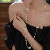 French Geometric Round Pearl Beaded Necklace Fashion Simple Court Style Necklace Light Luxury Premium Sweater Chain Women