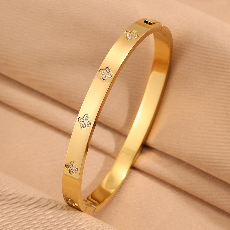Gold , Fashionable Versatile Screw Titanium Steel , Simple Design Cross Hidden Buckle