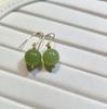 Elegant Hetao Jasper Agate Earrings with 14k Gold Plated Hook In Retro Forest Style