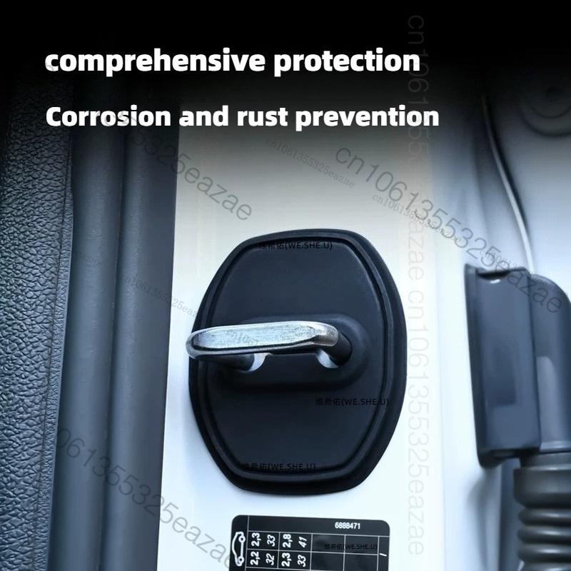 4Pcs Silicone Car Door Latch Cover For Chery Jetour G700 Anti-Rust Dustproof Door Lock Protective Cove Interior Parts